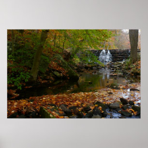 Waterval en beek in Pennsylvania in de herfst Poster