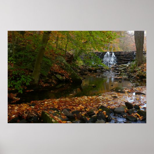 Waterval en beek in Pennsylvania in de herfst Poster (Voorkant)
