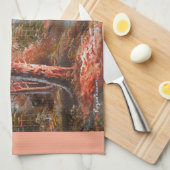 Waterval en berglandschap theedoek (Quarter Fold)
