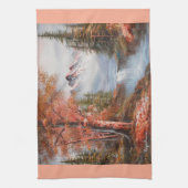 Waterval en berglandschap theedoek (Verticaal)