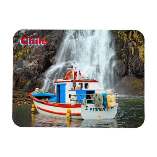 Waterval en boot, Chili Magneet (Horizontaal)