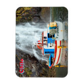 Waterval en boot, Chili Magneet (Verticaal)