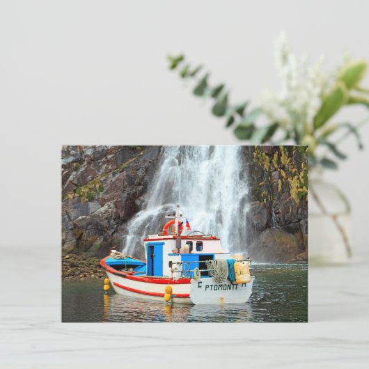 Waterval en boot kaart (Staand voorkant)