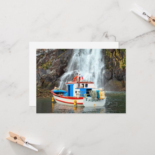 Waterval en boot kaart (Voorkant / Achterkant in situ)