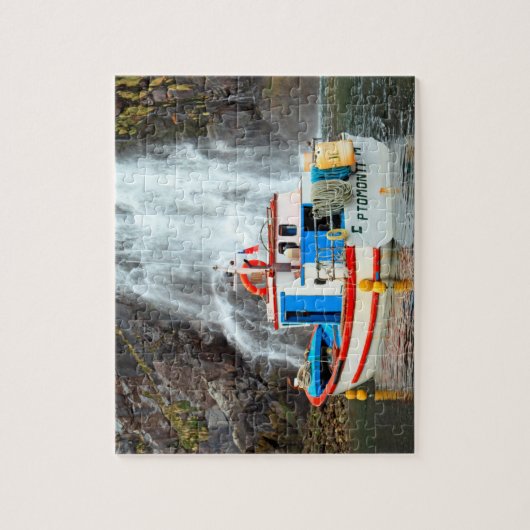 Waterval en boot legpuzzel (Verticaal)