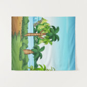 Waterval en grotlandschap wandkleed (Voorkant (horizontaal))