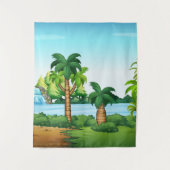 Waterval en grotlandschap wandkleed (Voorkant)