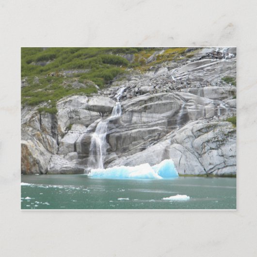 Waterval en Iceberg Alaska Inside Passage Briefkaart (Voorkant)
