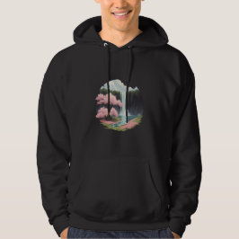 Waterval en kersenbloesems hoodie