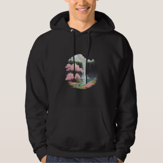 Waterval en kersenbloesems hoodie