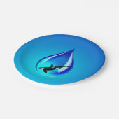 Waterval en orca papieren bordje (Gekanteld)