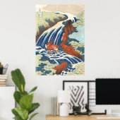 Waterval en Paard, Katsushika Hokusai Poster (Thuiskantoor)