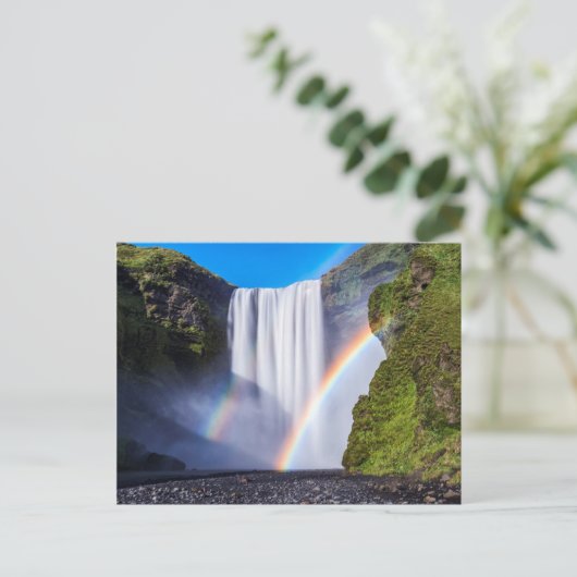 Waterval en regenboog briefkaart (Staand voorkant)