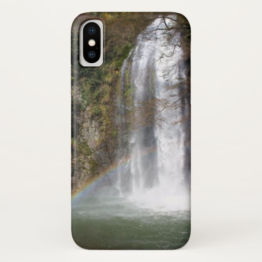 Waterval en Regenboog iPhone X Hoesje (Achterkant)
