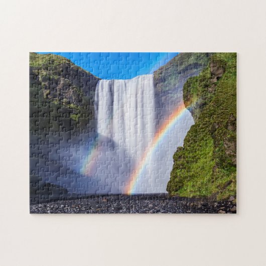 Waterval en regenboog legpuzzel (Horizontaal)