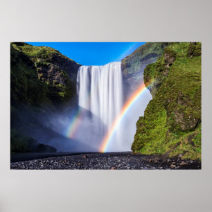 Waterval en regenboog poster