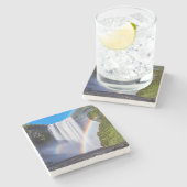 Waterval en regenboog stenen onderzetter (Zijkant)