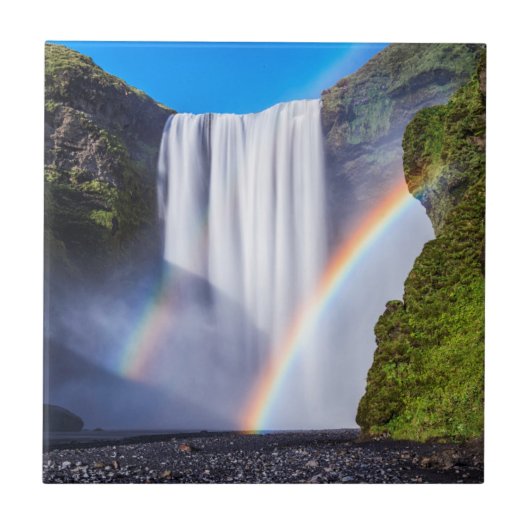 Waterval en regenboog tegeltje (Voorkant)