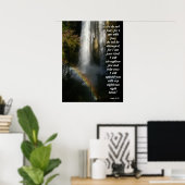 Waterval en regenboogvaart Isaiah 41:10 Poster (Thuiskantoor)