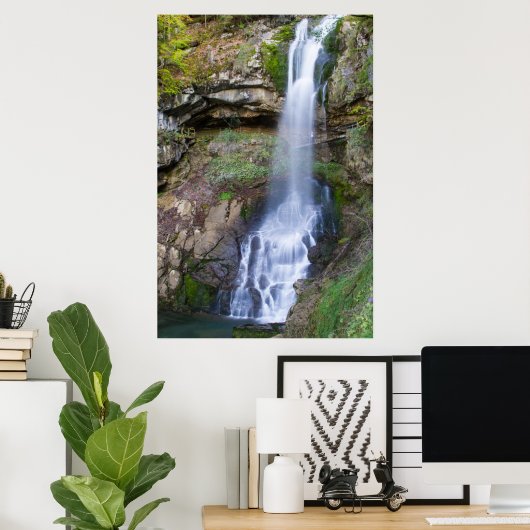 Waterval- en Rocks Poster-papier (matte) Poster (Thuiskantoor)