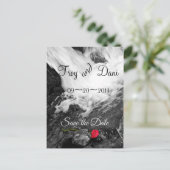 Waterval en Roos - Save the Date Aankondigingskaart (Staand voorkant)