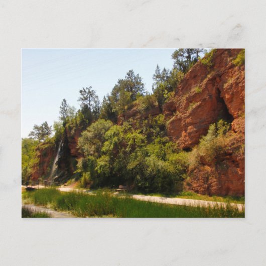 Waterval en Trail, Hot Springs, South Dakota Briefkaart (Voorkant)