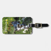 Waterval en wilde bloemen in Nevada Bag Bagagelabel (Voorkant horizontaal)