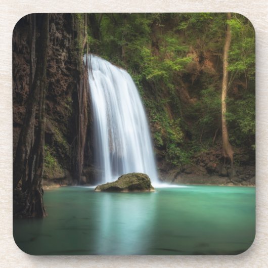 Waterval | Erawan Waterfall, Thailand Bier Onderzetter (Voorkant)