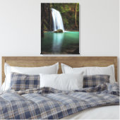 Waterval | Erawan Waterfall, Thailand Canvas Afdruk (Insitu (Slaapkamer))
