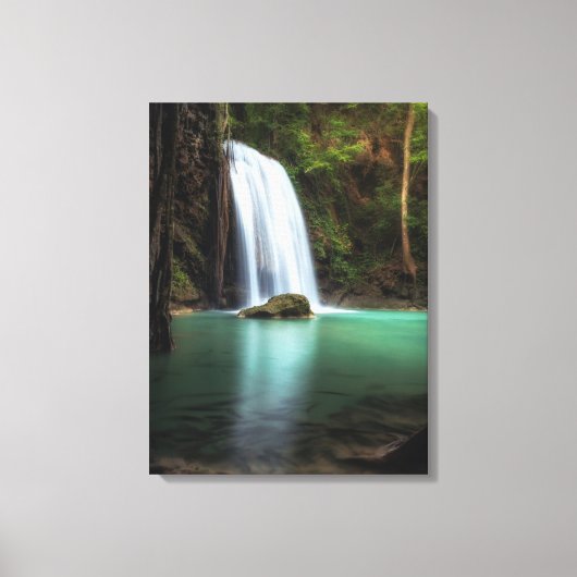 Waterval | Erawan Waterfall, Thailand Canvas Afdruk (Voorkant)