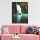 Waterval | Erawan Waterfall, Thailand Canvas Afdruk (Insitu (Woonkamer))