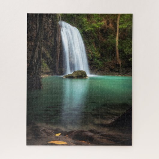 Waterval | Erawan Waterfall, Thailand Legpuzzel (Verticaal)