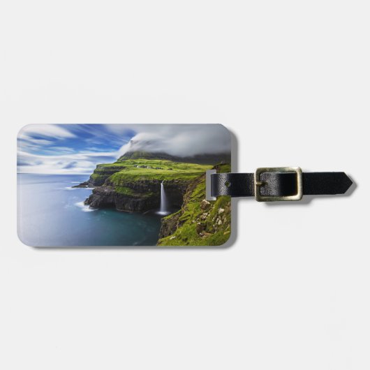 Waterval | Faeröer, Denemarken Bagagelabel (Voorkant horizontaal)