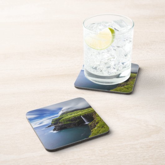 Waterval | Faeröer, Denemarken Bier Onderzetter (Rechterzijde)