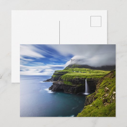 Waterval | Faeröer, Denemarken Briefkaart (Voorkant / Achterkant)
