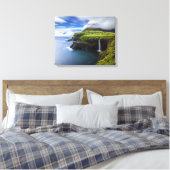 Waterval | Faeröer, Denemarken Canvas Afdruk (Insitu (Slaapkamer))