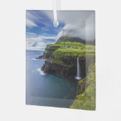 Waterval | Faeröer, Denemarken Glas Ornament (Voorkant links)