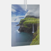 Waterval | Faeröer, Denemarken Glas Ornament (Voorkant Rechts)