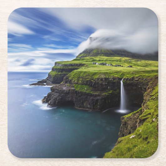 Waterval | Faeröer, Denemarken Kartonnen Onderzetters (Voorkant)