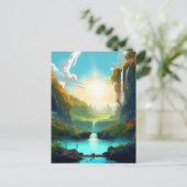 Waterval Fantasy Enchanted Landscape Briefkaart (Staand voorkant)