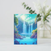 Waterval Fantasy Enchanted Landscape Briefkaart (Staand voorkant)
