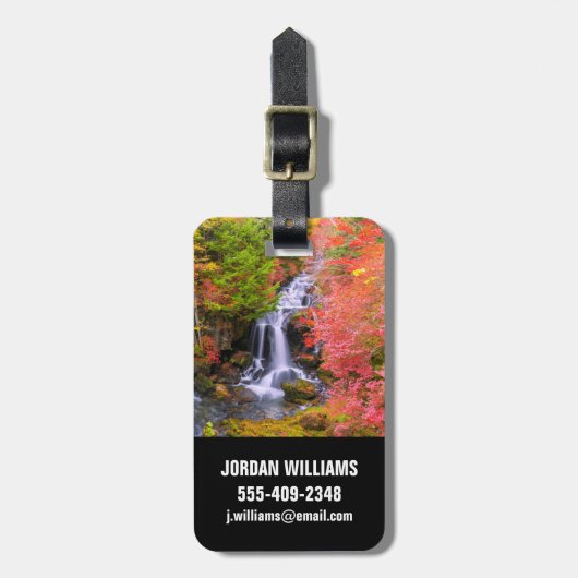 Waterval | Faucet Waterfall Nikko Japan Herfst Bagagelabel (Voorkant verticaal)
