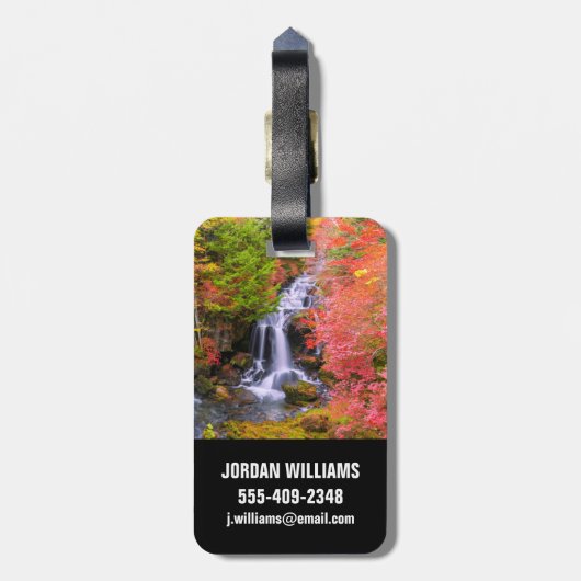 Waterval | Faucet Waterfall Nikko Japan Herfst Bagagelabel (Achterkant verticaal)