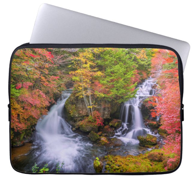 Waterval | Faucet Waterfall Nikko Japan Herfst Laptop Sleeve (Voorkant)