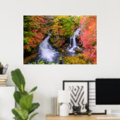 Waterval | Faucet Waterfall Nikko Japan Herfst Poster (Thuiskantoor)