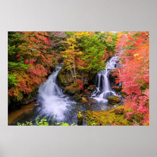 Waterval | Faucet Waterfall Nikko Japan Herfst Poster (Voorkant)