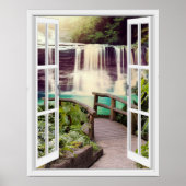 Waterval Faux Uitzicht Poster (Voorkant)