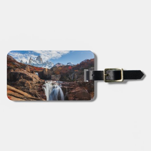 Waterval | Fitz Roy Mountain, Argentinië Bagagelabel (Voorkant horizontaal)