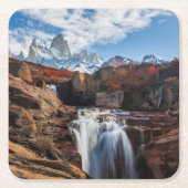 Waterval | Fitz Roy Mountain, Argentinië Kartonnen Onderzetters (Voorkant)