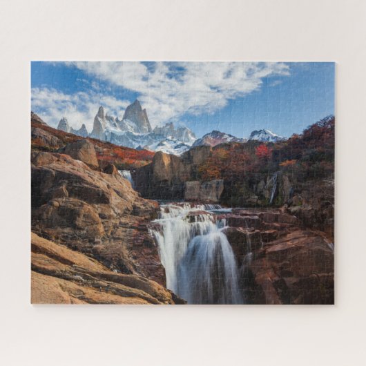 Waterval | Fitz Roy Mountain, Argentinië Legpuzzel (Horizontaal)